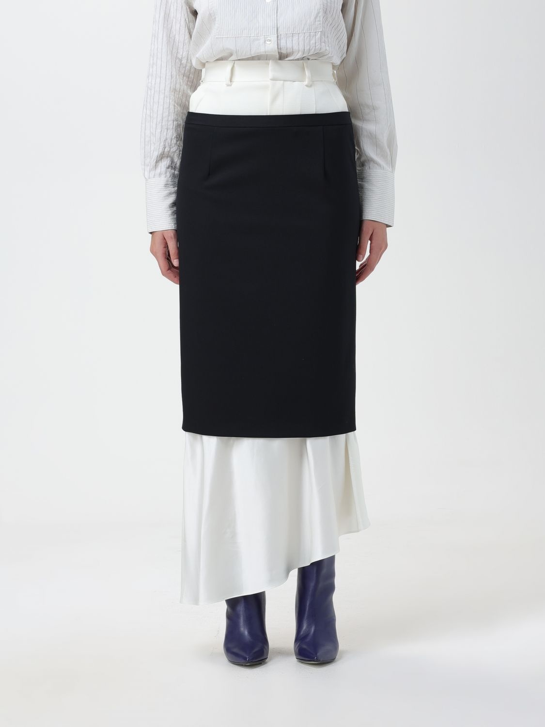 スカート MM6 MAISON MARGIELA Women Mid Skirts S62ME0009 GREY MM6 Mason Margiela pinstripe centre-split skirt | eBay