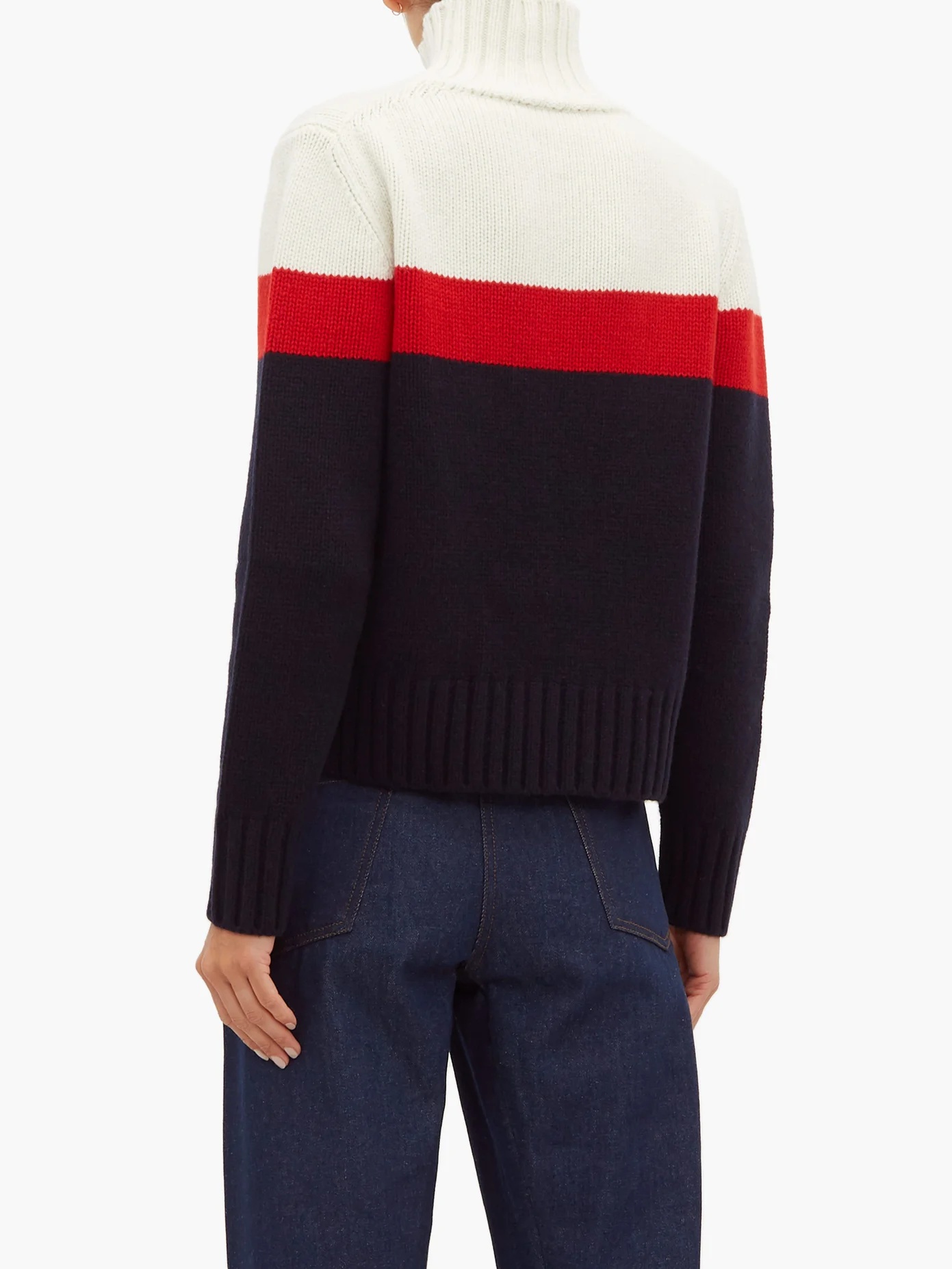 Logo-jacquard striped wool-blend sweater - 6