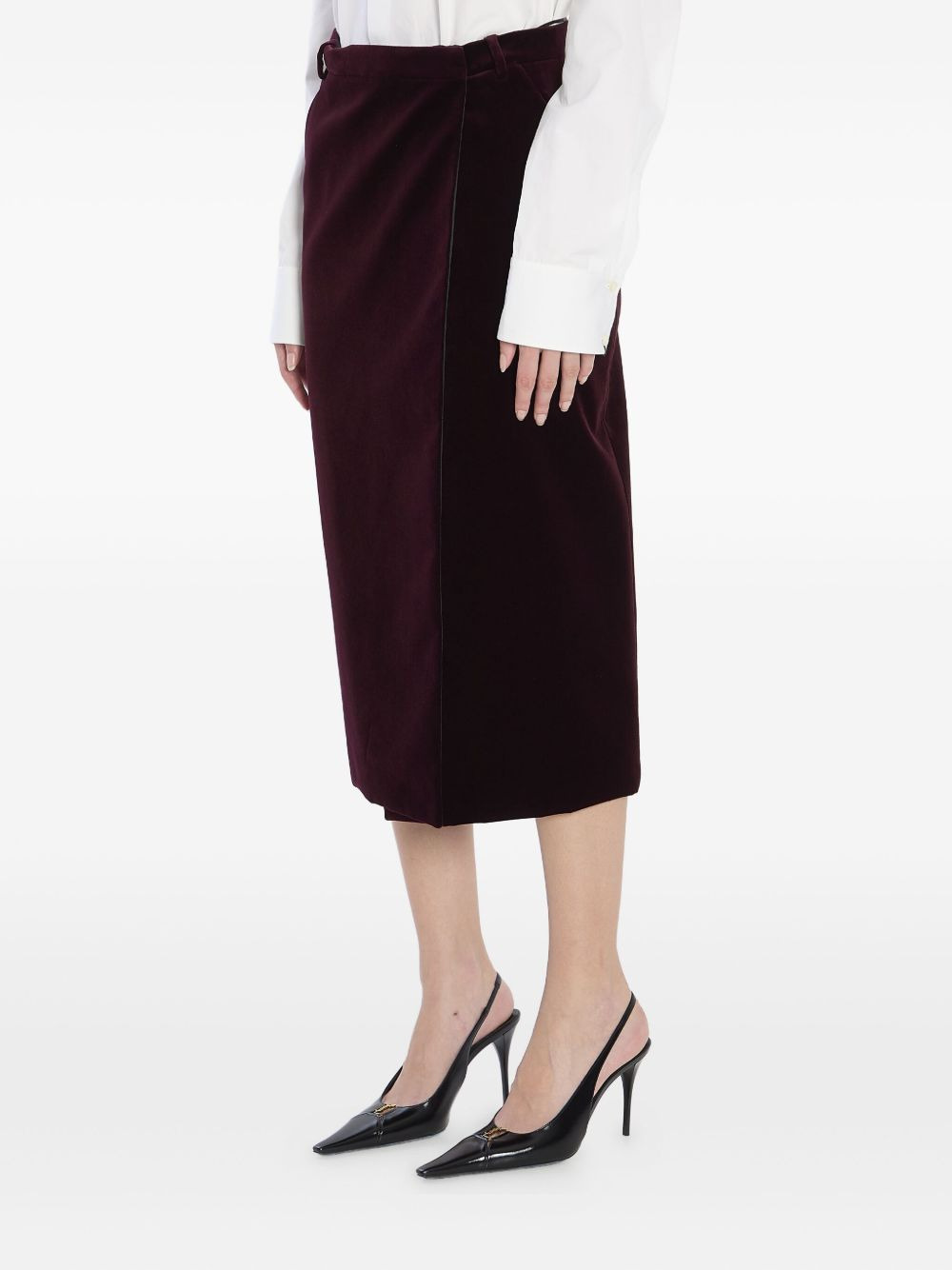 velvet midi skirt - 4