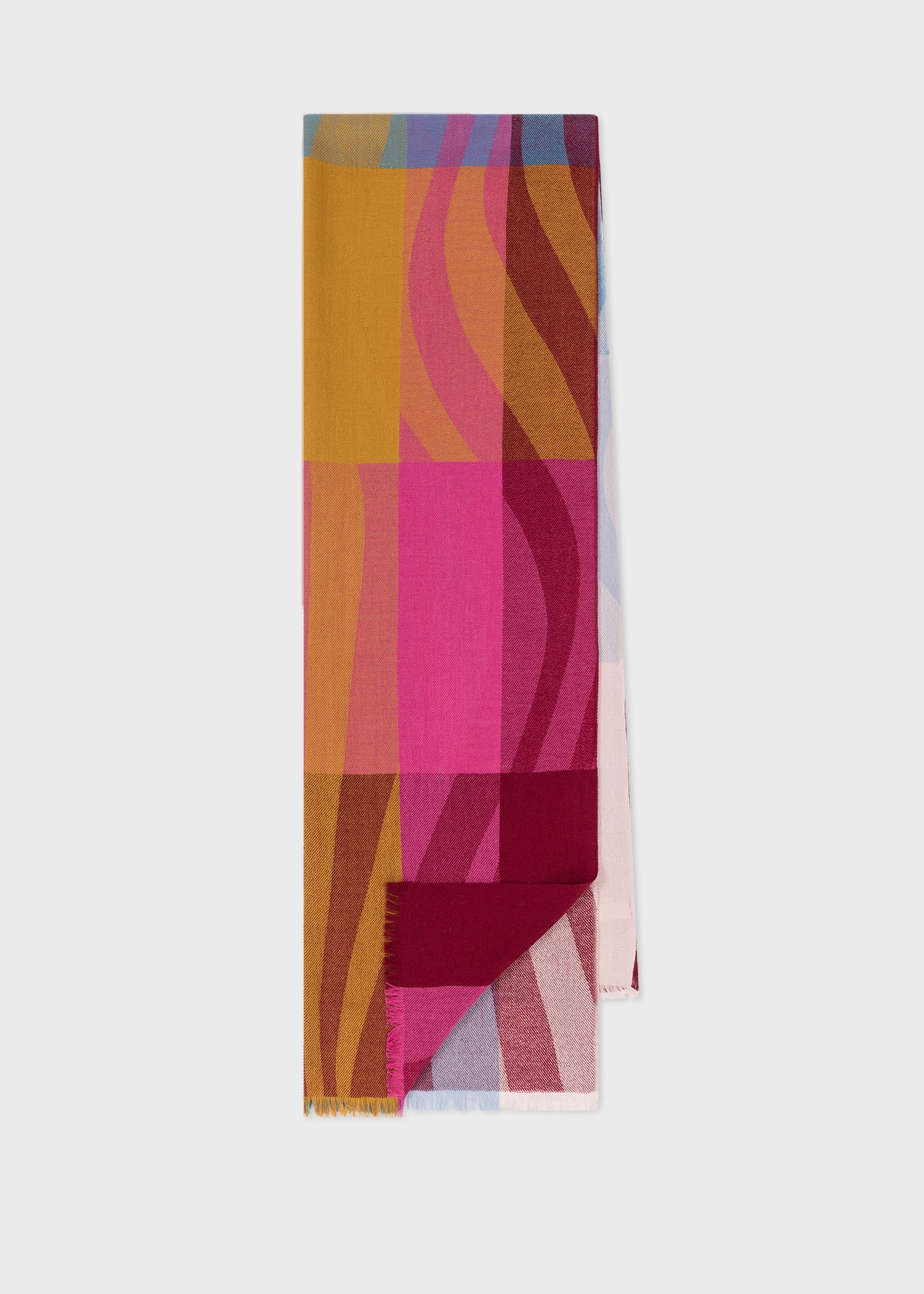 Women's Colourblock 'Swirl' Stripe Logo Scarf - 1