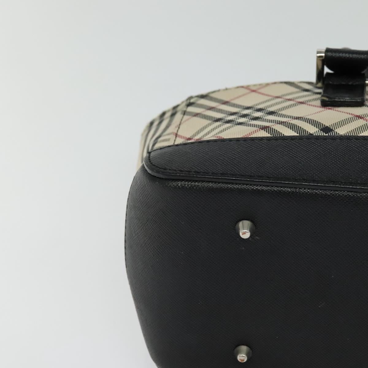 Burberry Nova Check Hand Bag Canvas Beige Black - 6