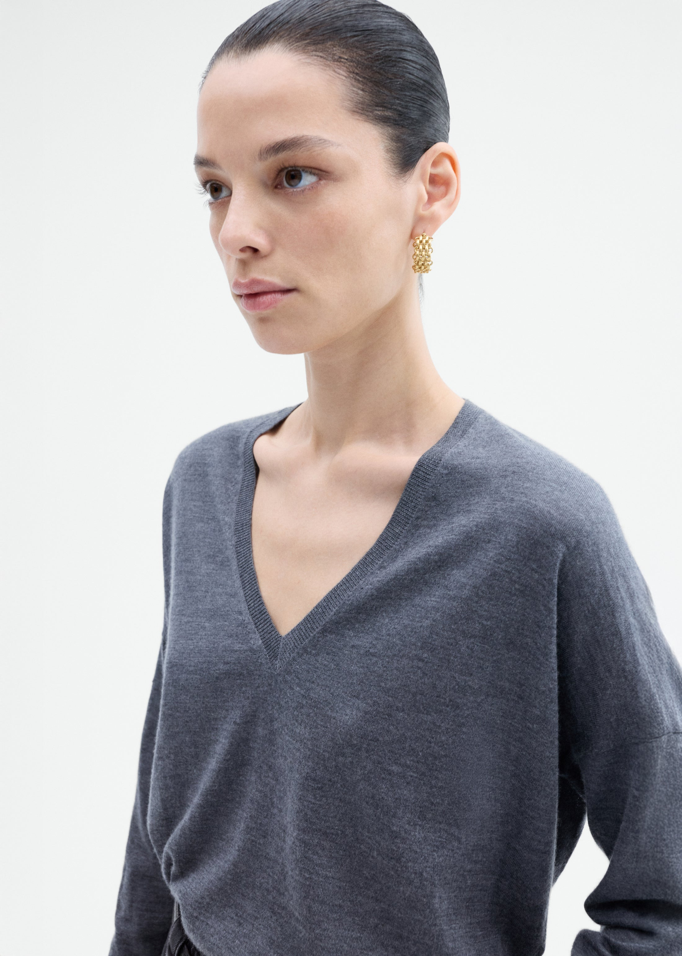 V-Neck Sweater in Fine Cashmere - 4