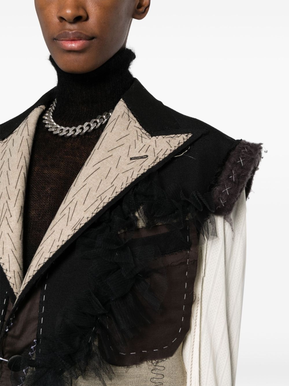 deconstructed-design single-breasted blazer - 5