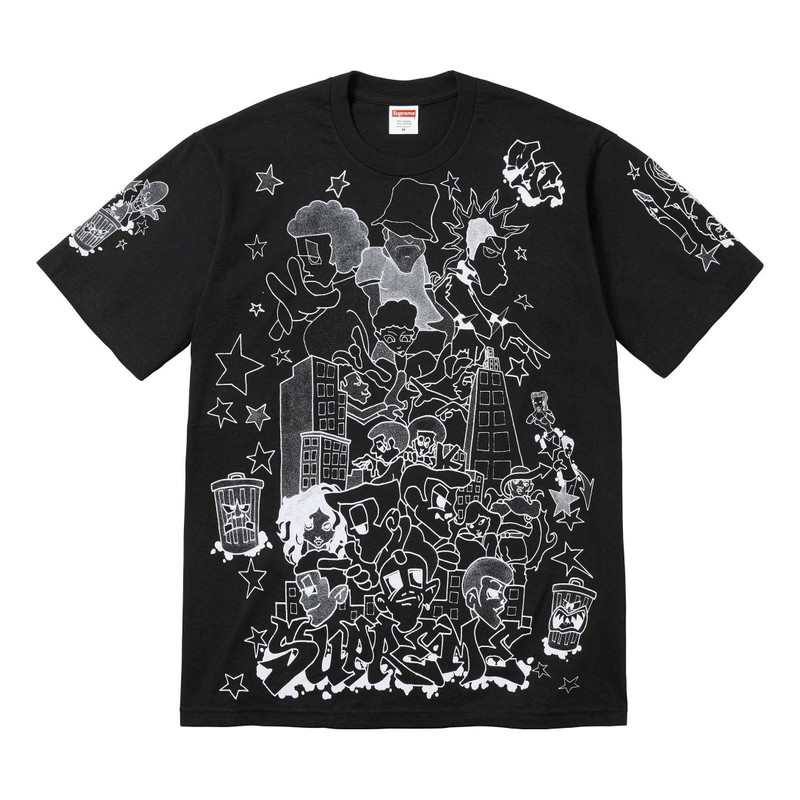 Supreme Downtown T-Shirt 'Black White' SUP-FW23-017 - 1