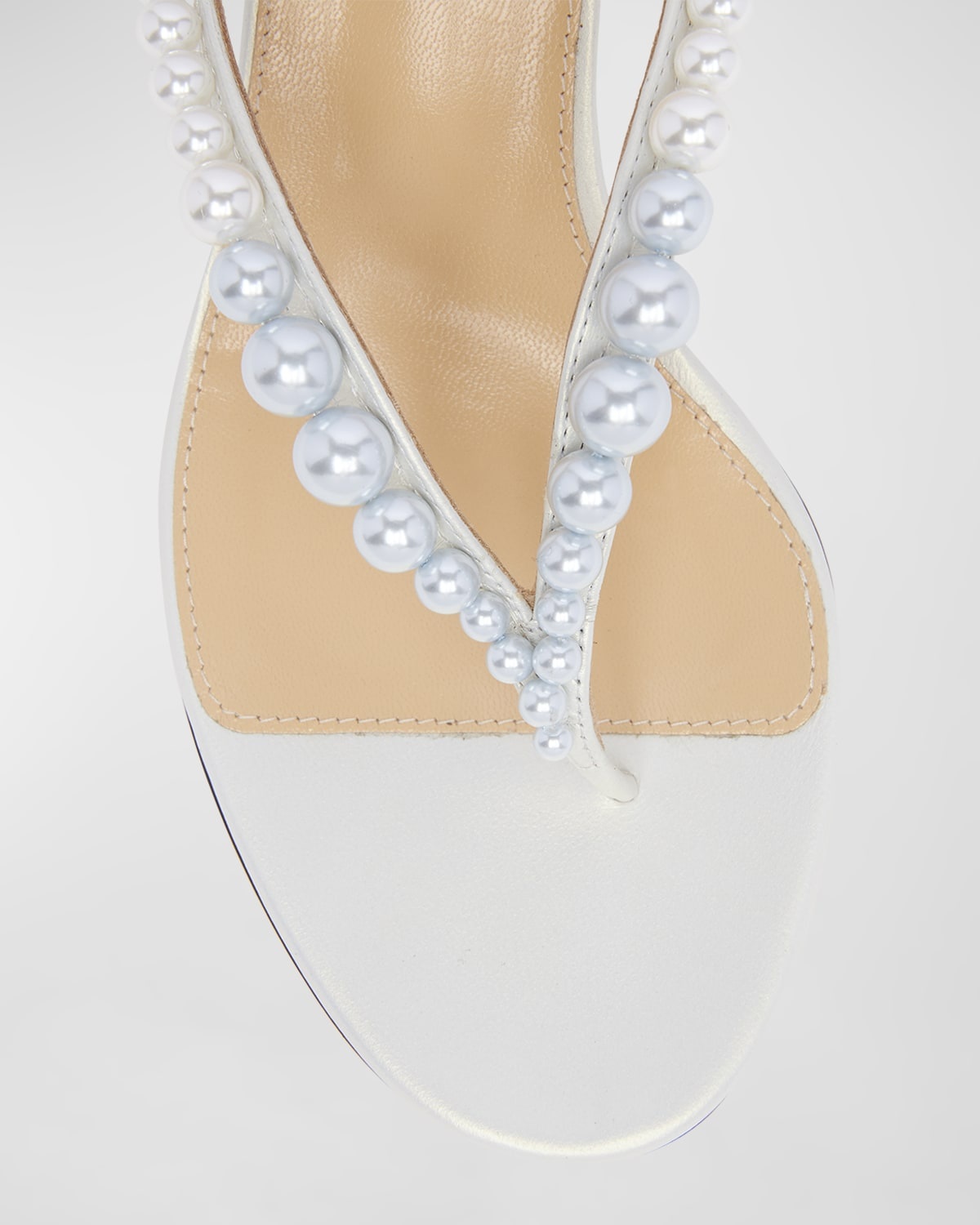 Sirene Pearly Leather Thong Sandals - 5
