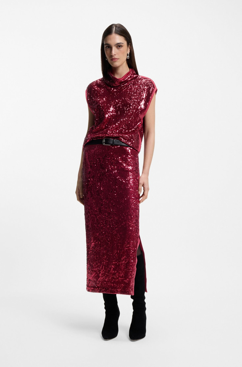 BOSS SEQUIN-EMBELLISHED SKIRT WITH LUSTROUS INSERTS outlook