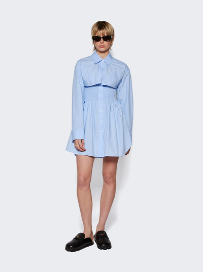alexanderwang.t Smocked Mini Dress With Overshirt Chambray Blue outlook