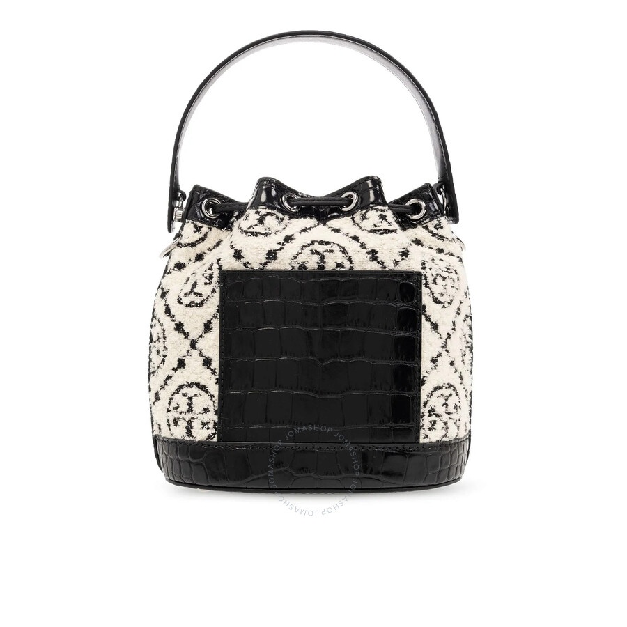 Tory Burch - Tory Burch Boucle Monogram Drawstring Bucket Bag - 3