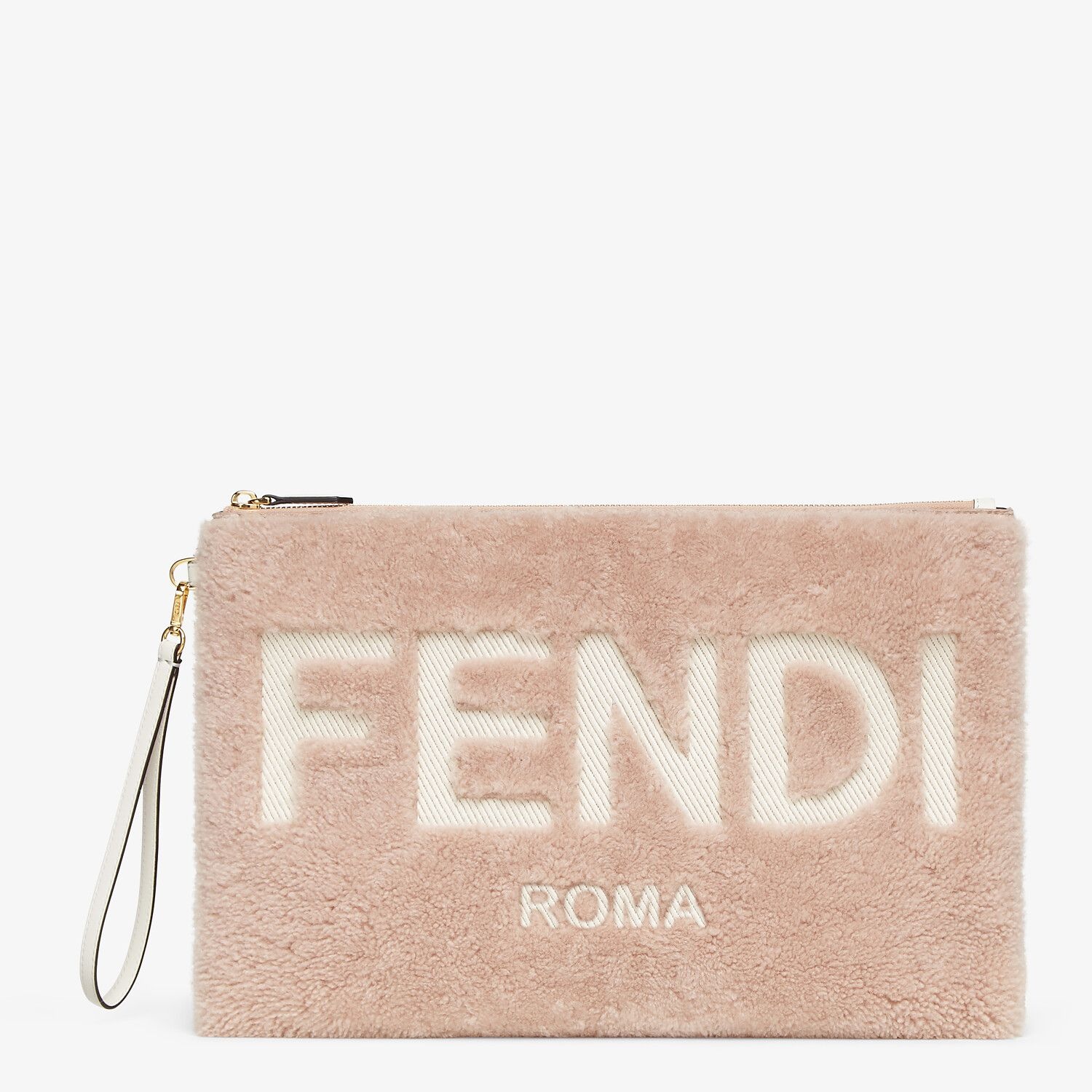 Pink sheepskin pouch - 1