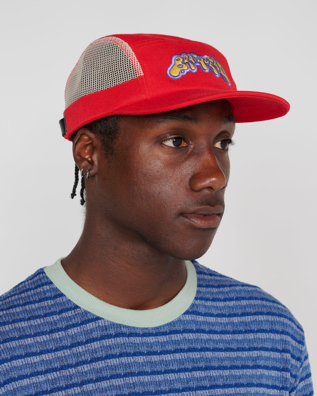 Mesh Panel Camp Hat - Red - 6
