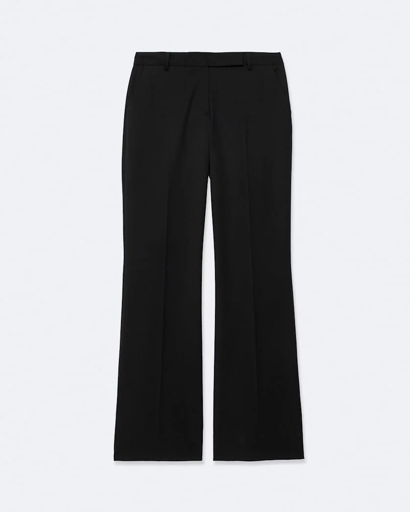LEONIE WIDE-LEG PLEATED WOOL PANTS - 1
