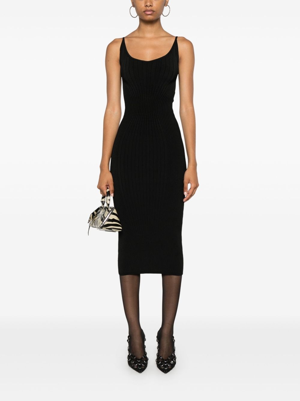 sleeveless knitted midi dress - 2