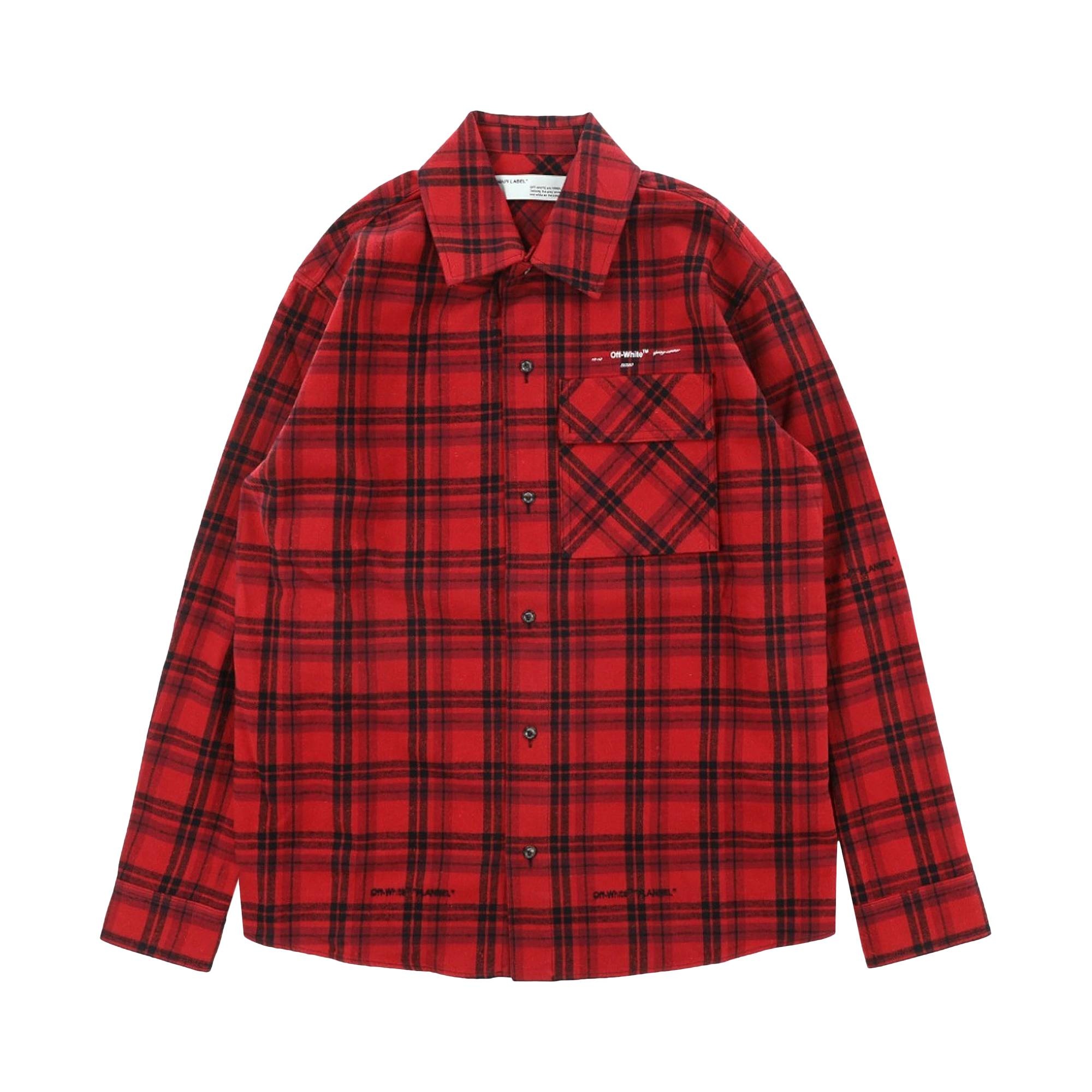 Off-White Flannel Check Shirt 'Red' - 1