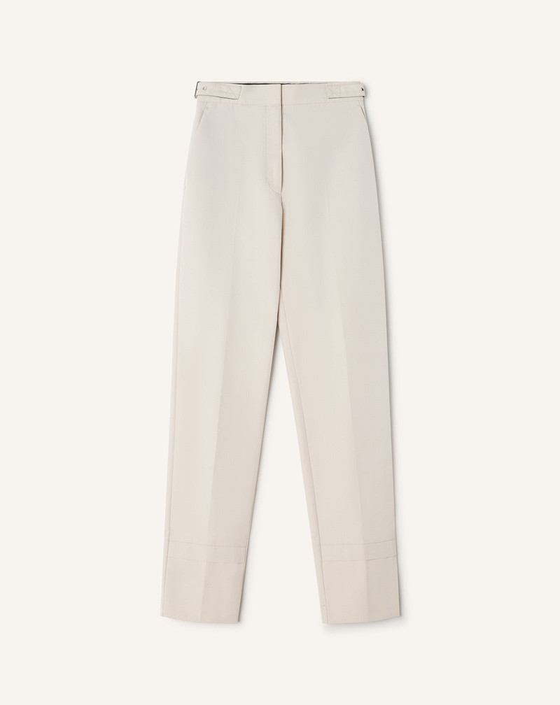WHITE CIGARETTE PANTS IN TECHNICAL COTTON 1