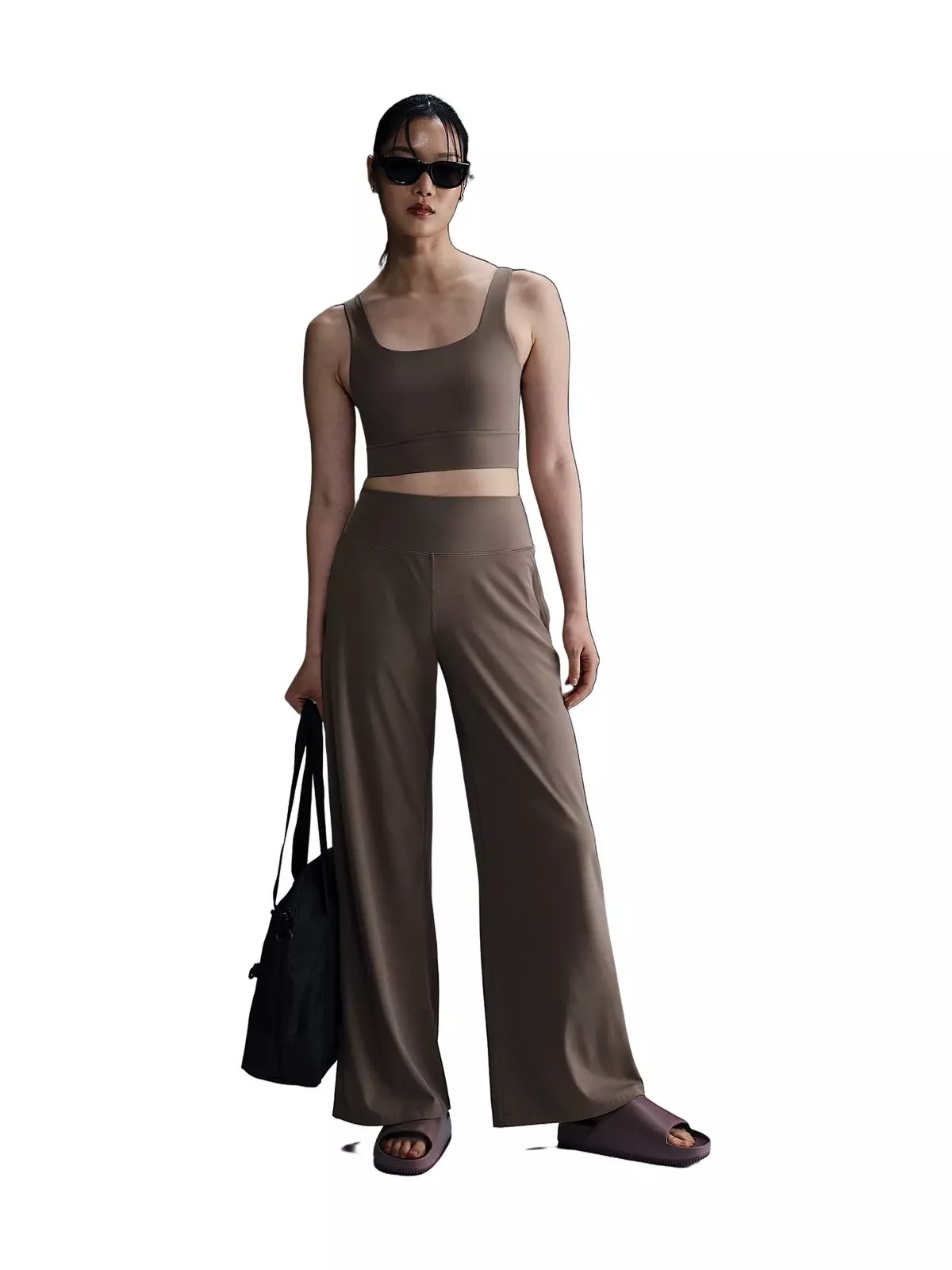 Women's Zenvy Dri-FIT High-Waisted Wide-Leg Pants - Brown - 4