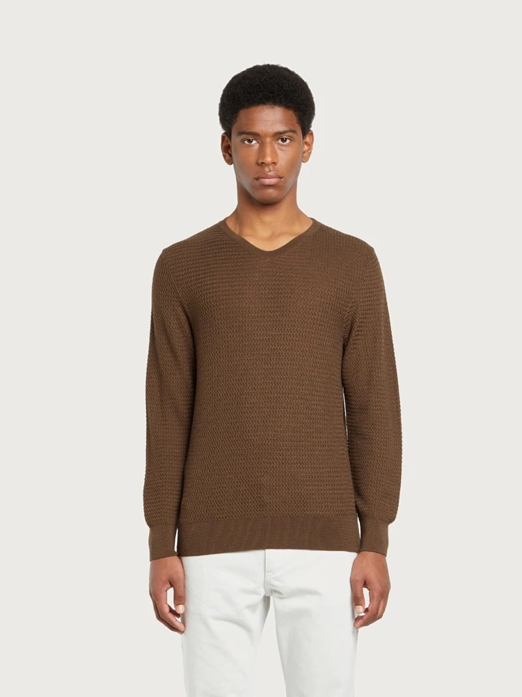 KNITTED V-NECK SWEATER - 2