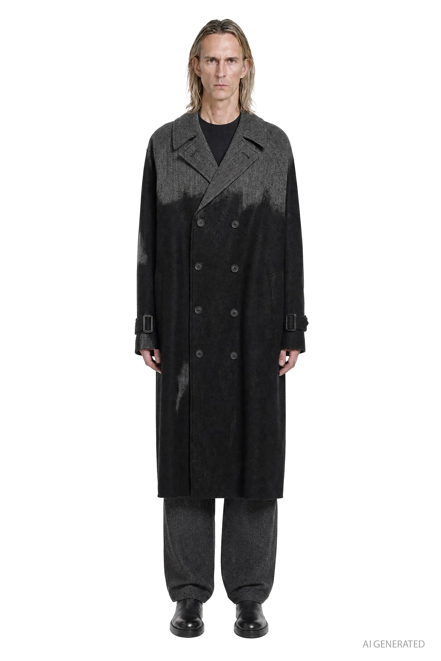 Needle Punched Herringbone Coat - 1
