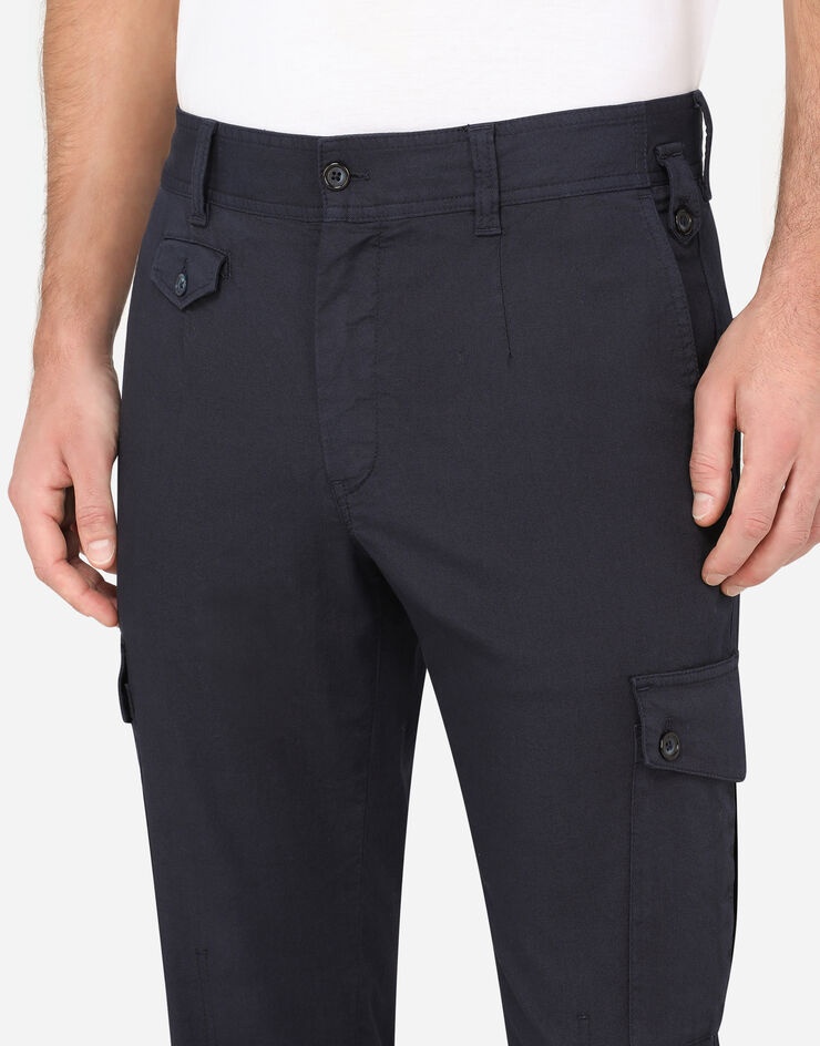 Stretch cotton cargo pants - 4