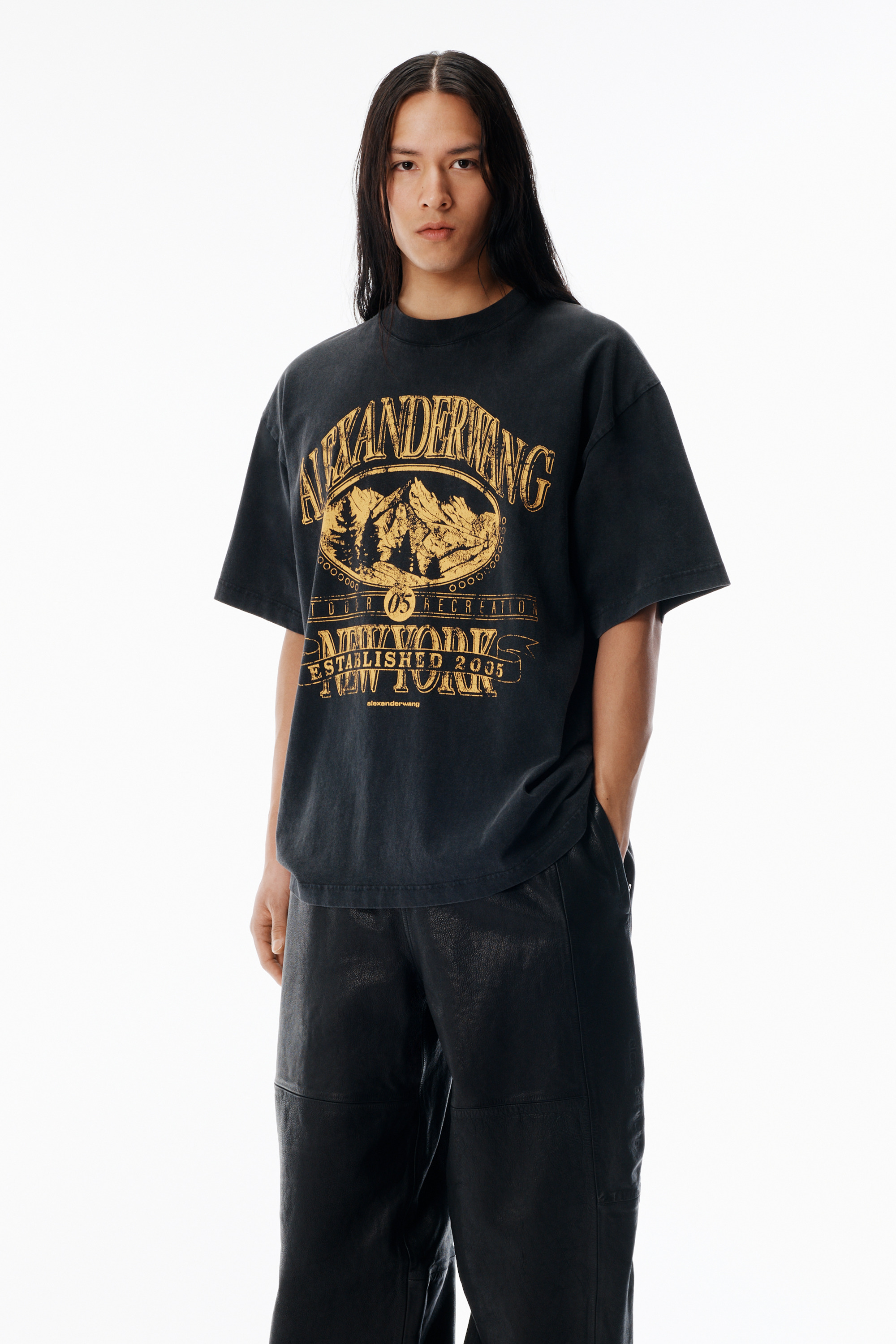 Black Sunfade-Effect Wash Jersey Tee - 2