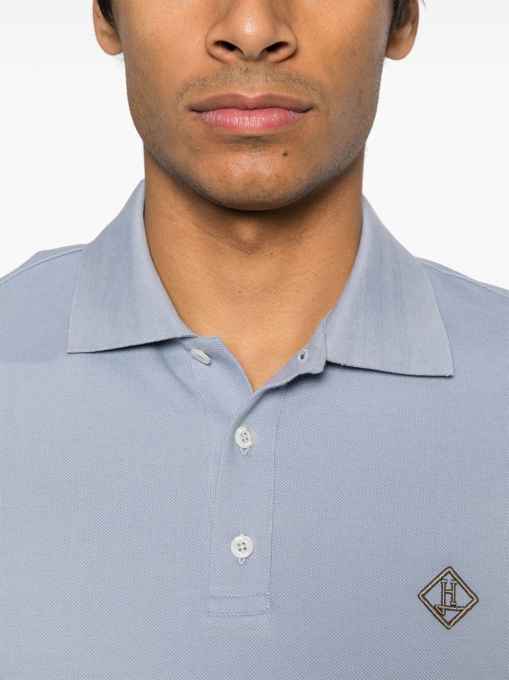 embroidered-logo polo shirt - 4