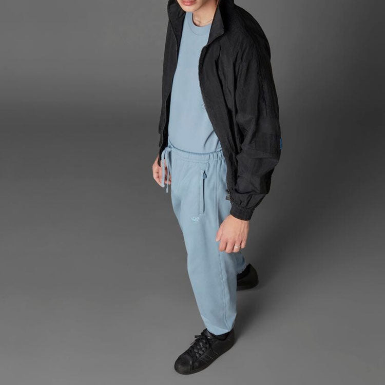 Men's adidas originals Logo Solid Color Bundle Feet Sports Pants/Trousers/Joggers Blue HD4817 - 5