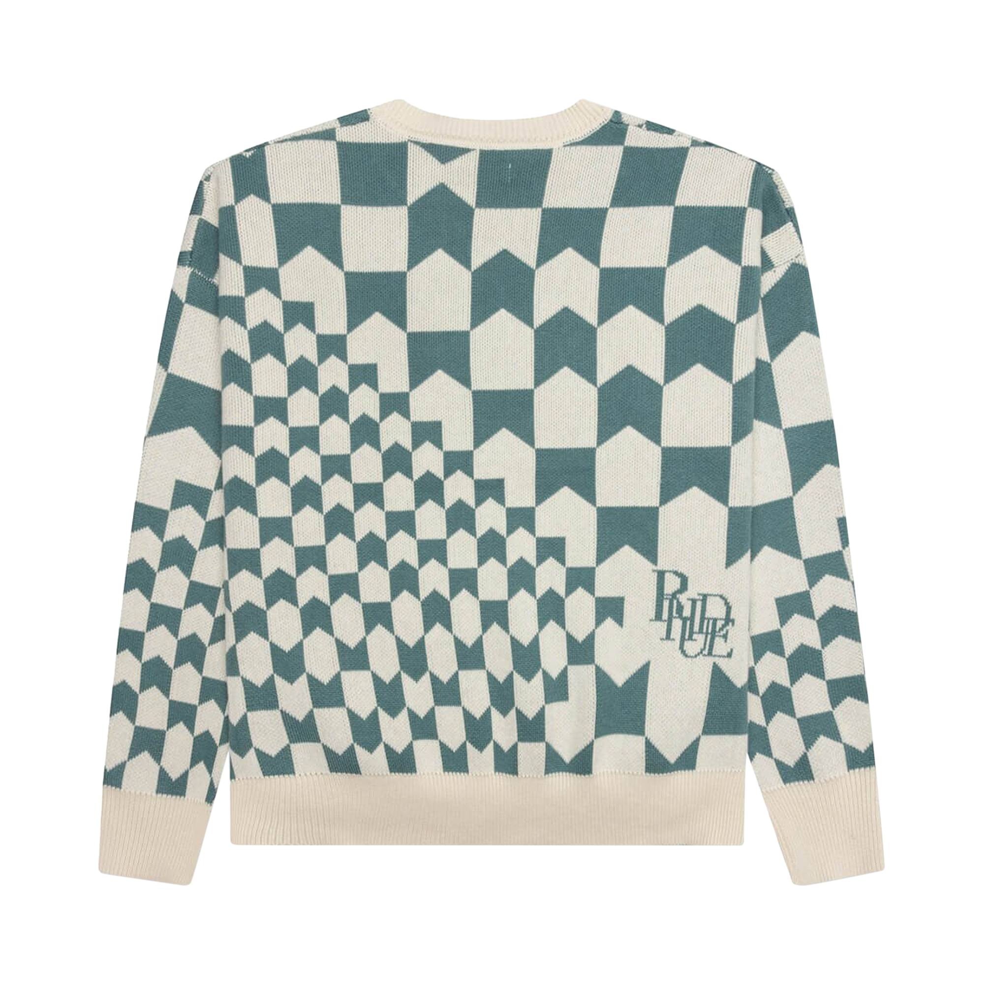 Rhude Cashmere Racing Crewneck 'Ivory/Spa' - 2