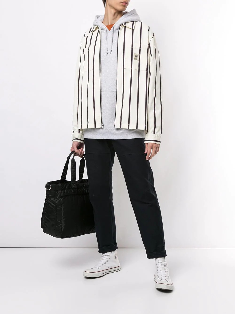 striped shirt jacket - 2