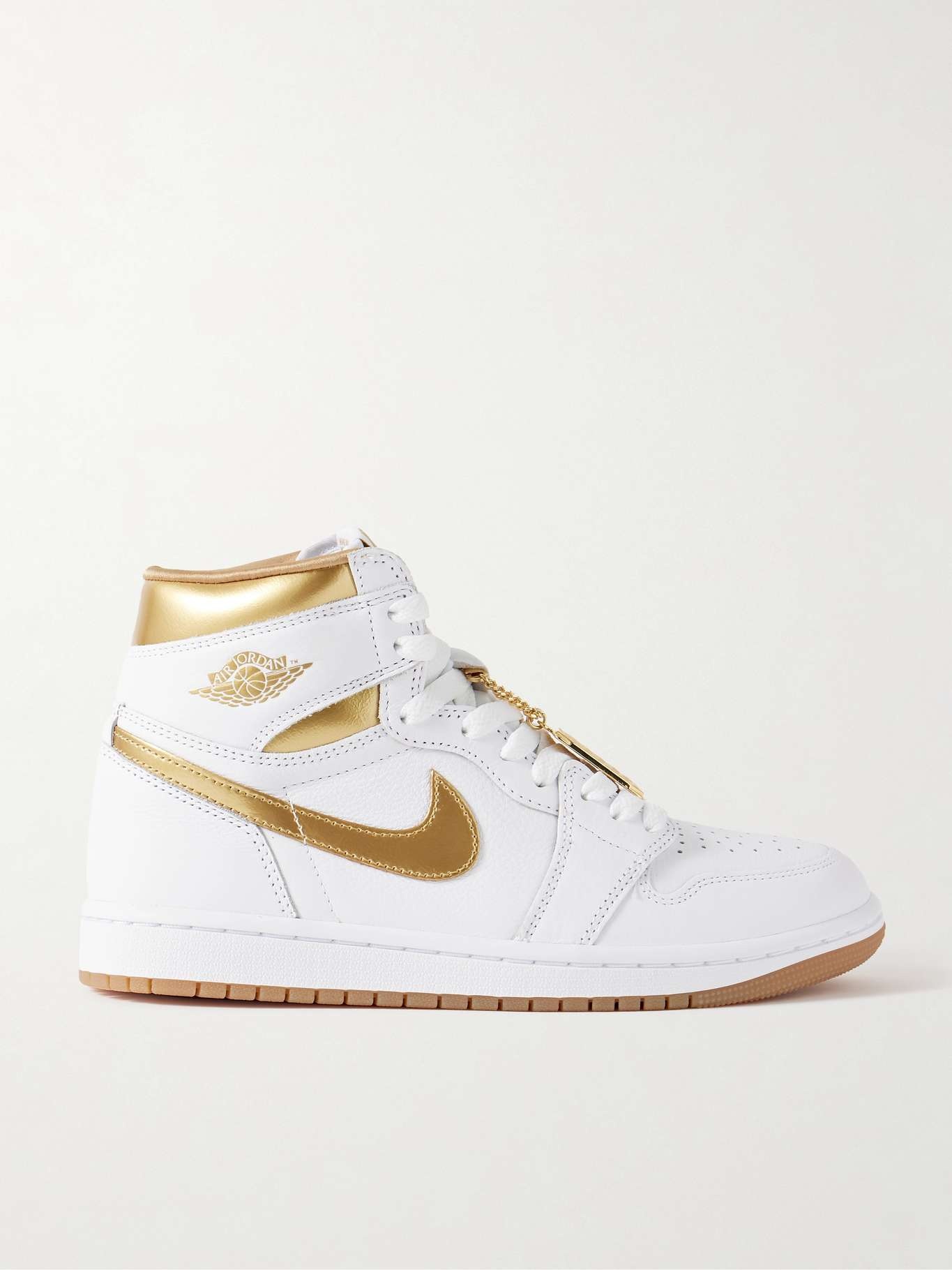 Air Jordan 1 Retro embellished metallic leather high-top sneakers - 1