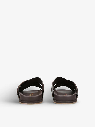Santoni Erik brand-plaque leather sandals outlook