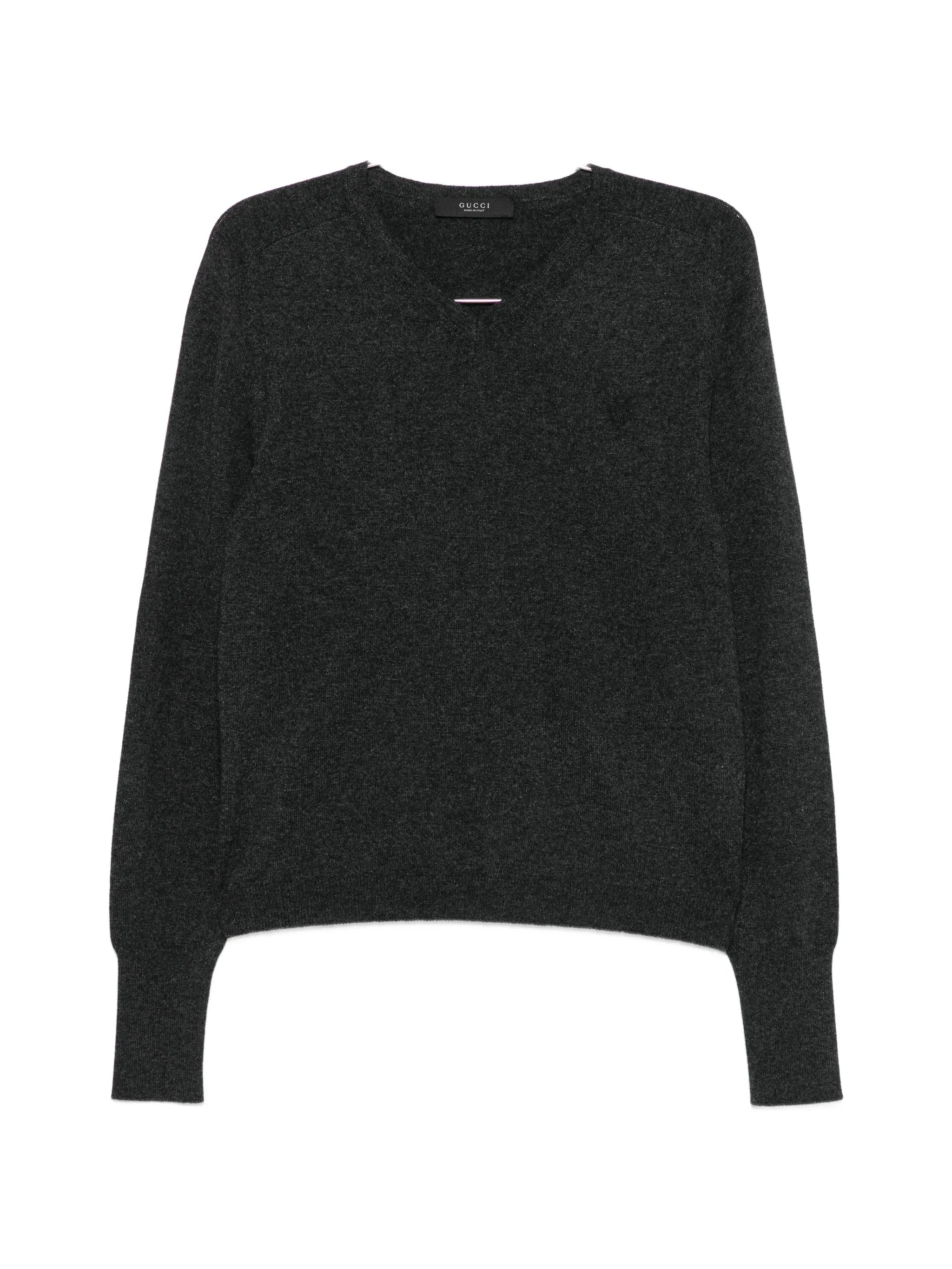 Gucci V-neck Logo-embroidered Sweater - 1