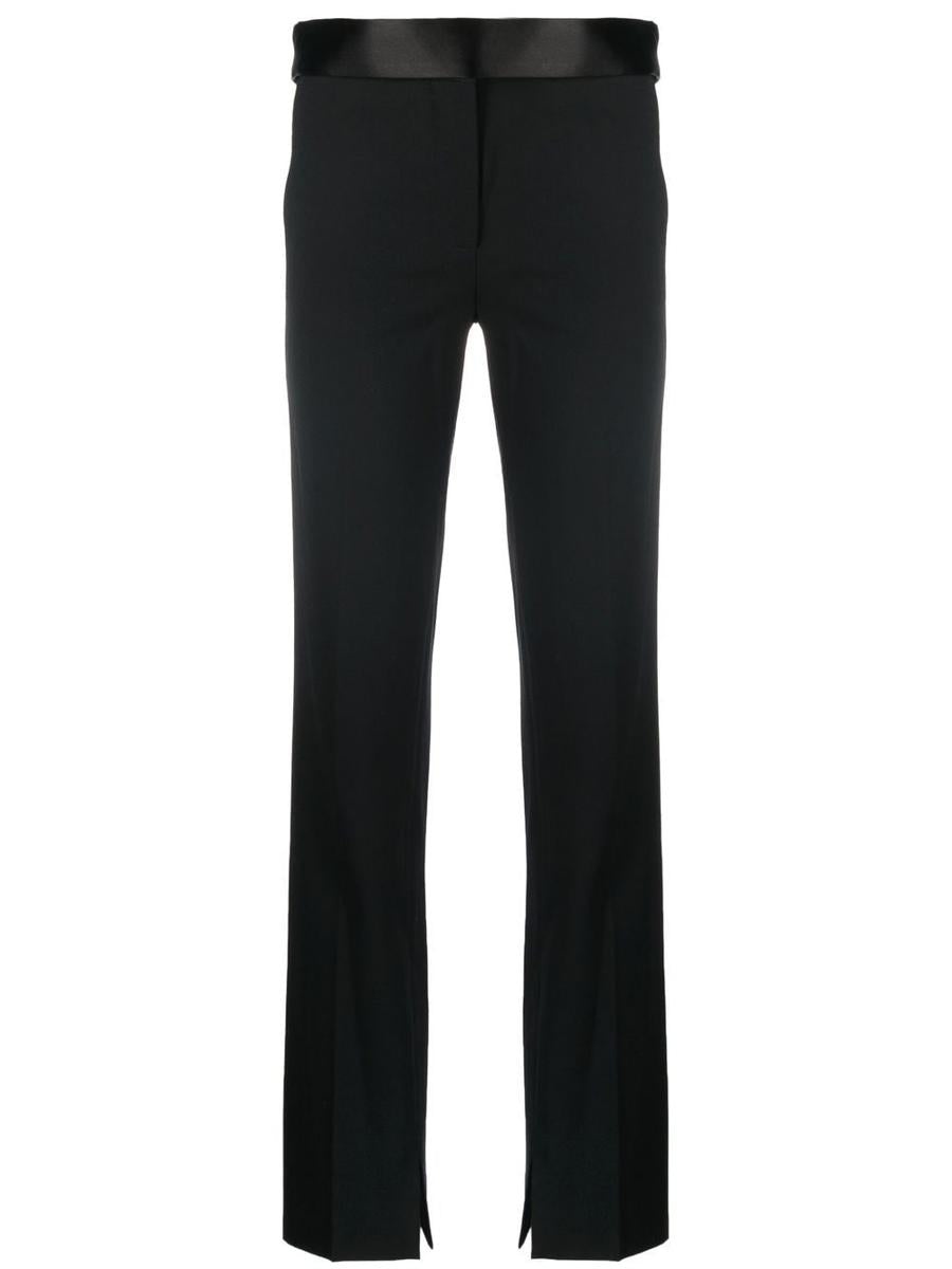 パンツ STELLA McCARTNEY Dark Brown Twill Pant STELLA MCCARTNEY + NET SUSTAIN stretch-wool twill wide-leg
