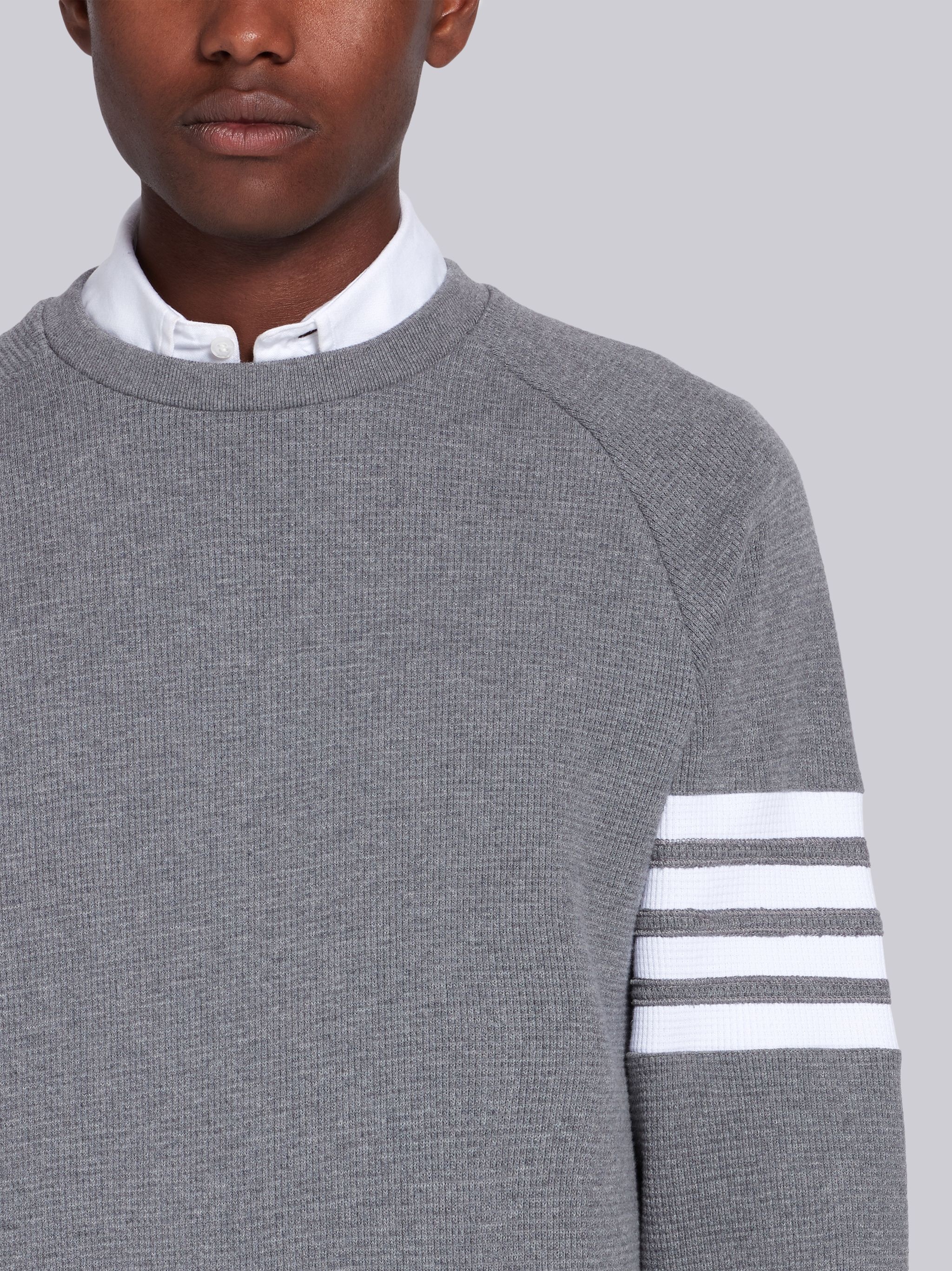 Medium Grey Raglan Sleeve 4-Bar Sweatshirt - 5