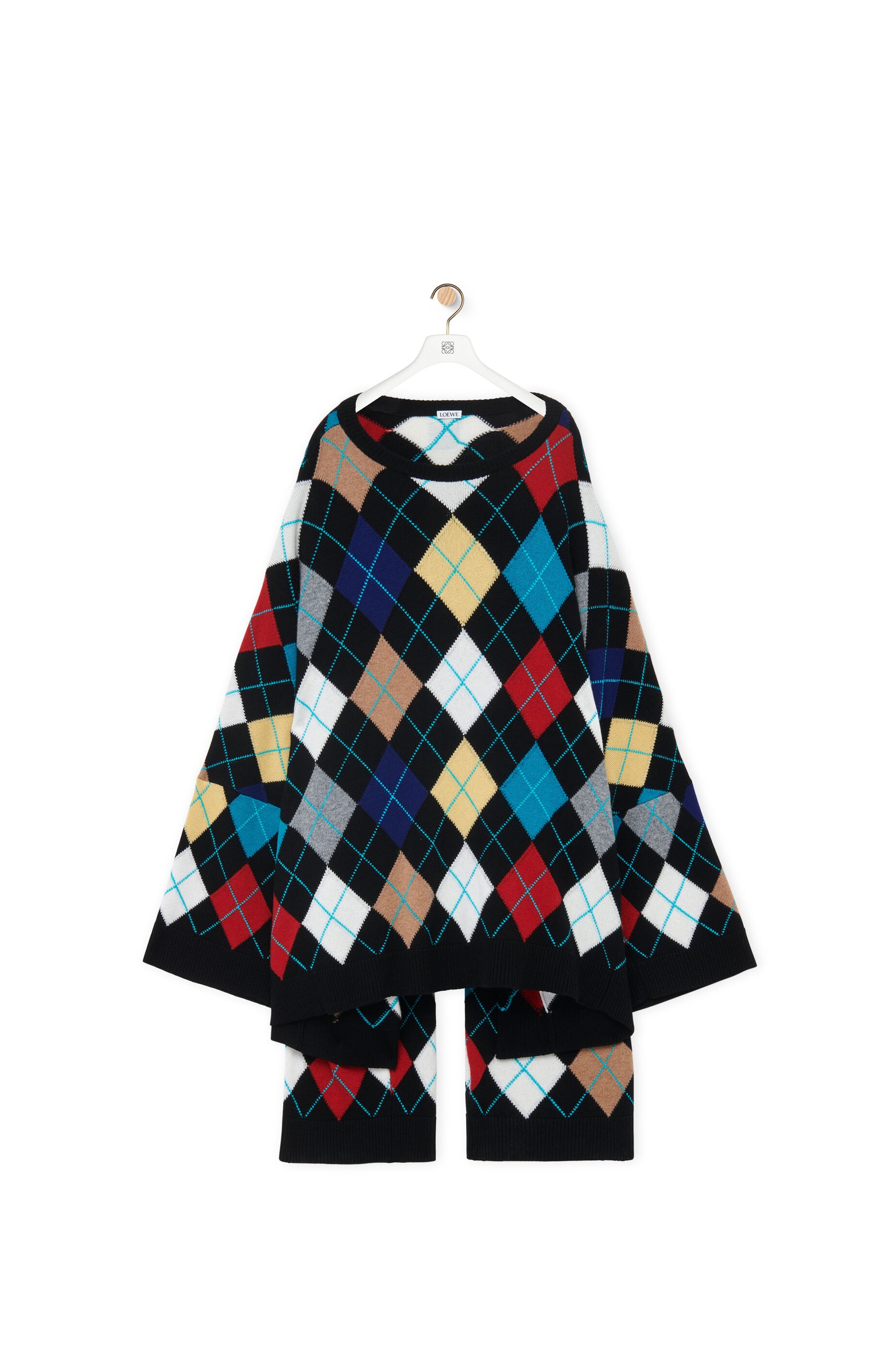 Oversized Argyle sweater in cashmere - 1