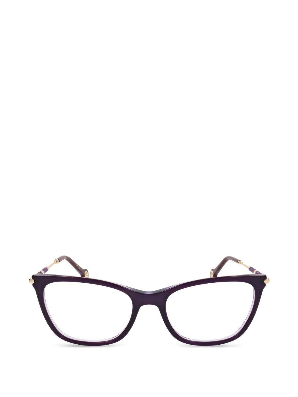 Violet glitter-detail cat-eye glasses - 1
