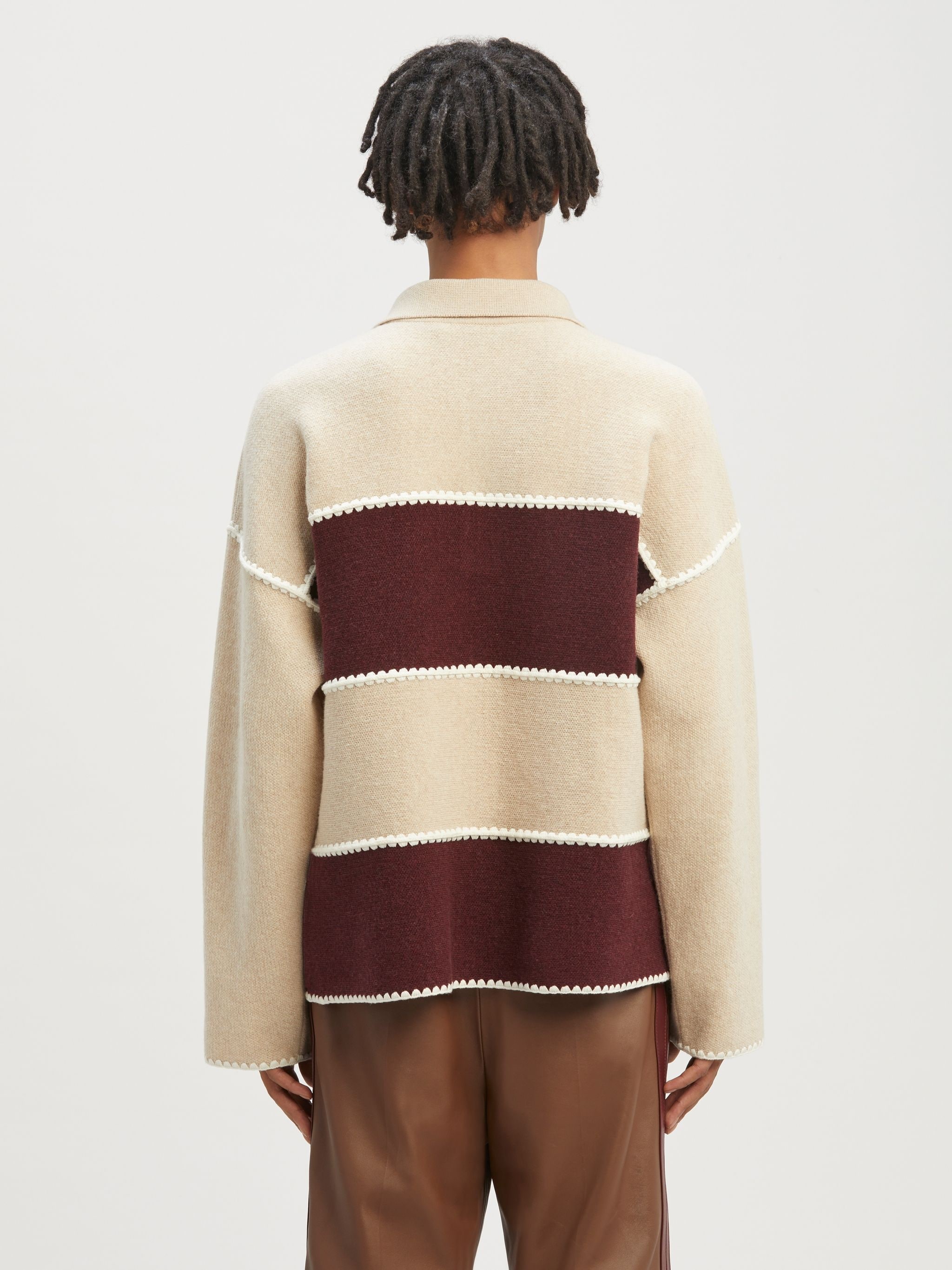 Monogram Striped Knit Polo - 5