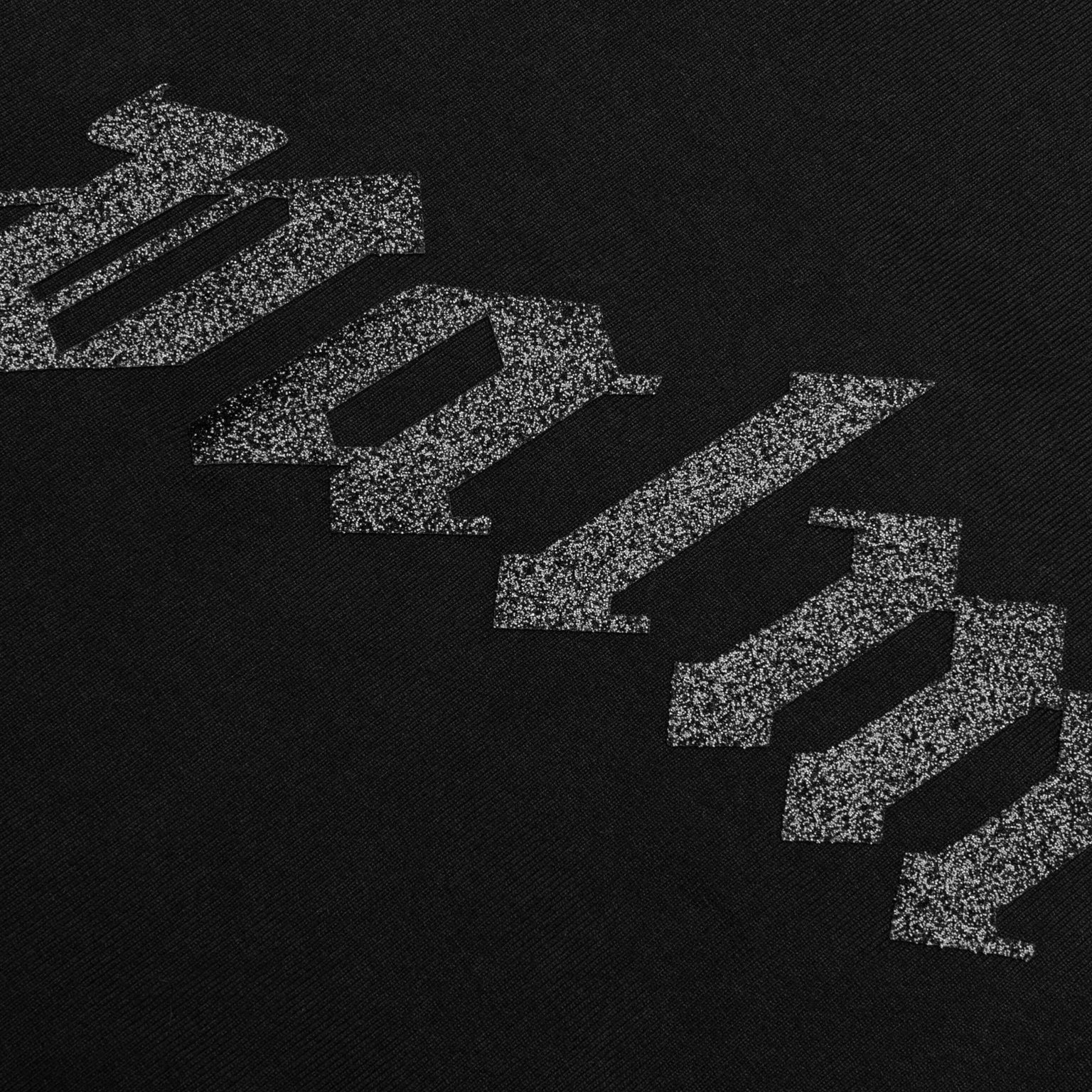 PALM ANGELS GLITTERED LOGO CLASSIC TEE - BLACK/BLACK - 4