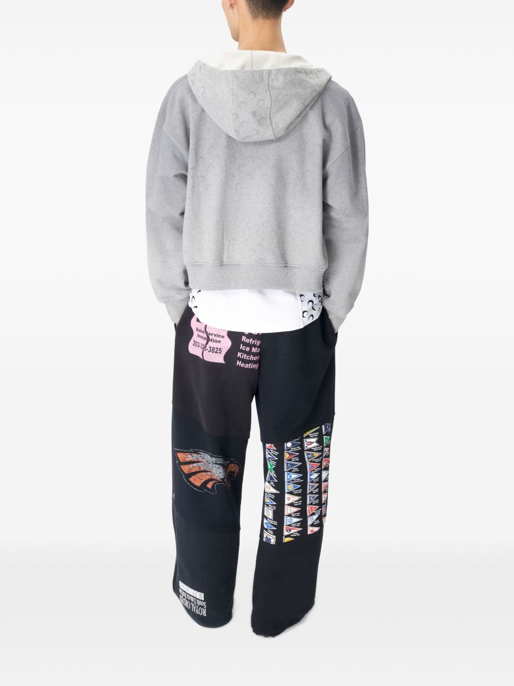 Moon-pattern fleece hoodie - 4