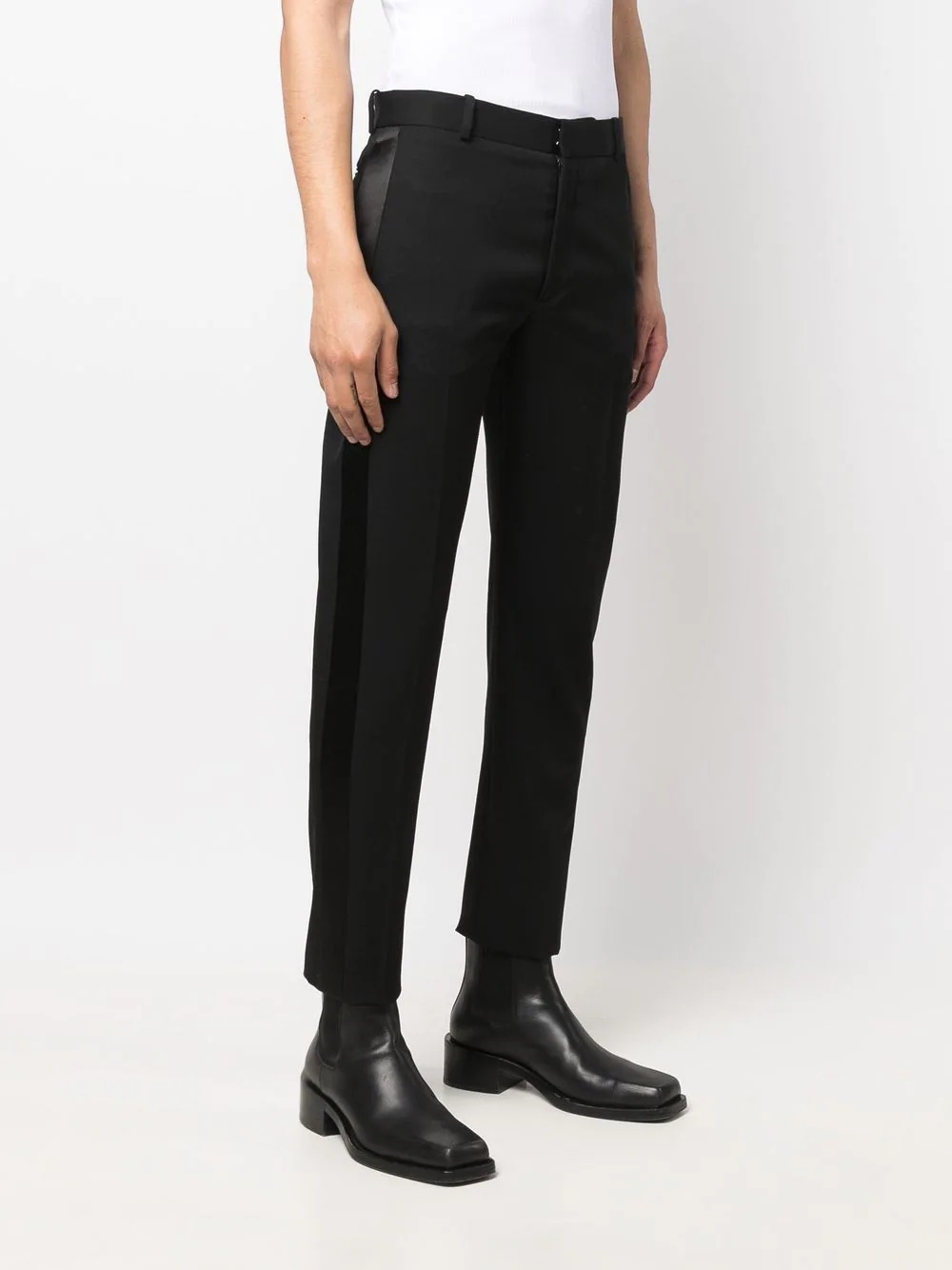 silk side panel tailored trousers - 3