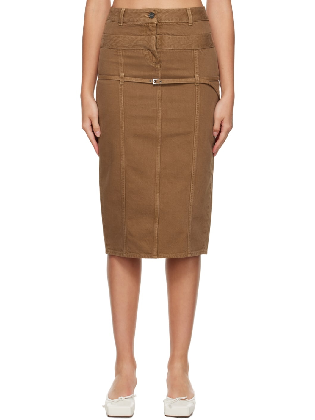 Tan Le Chouchou 'La Jupe De Nîmes Criollo' Denim Midi Skirt - 1