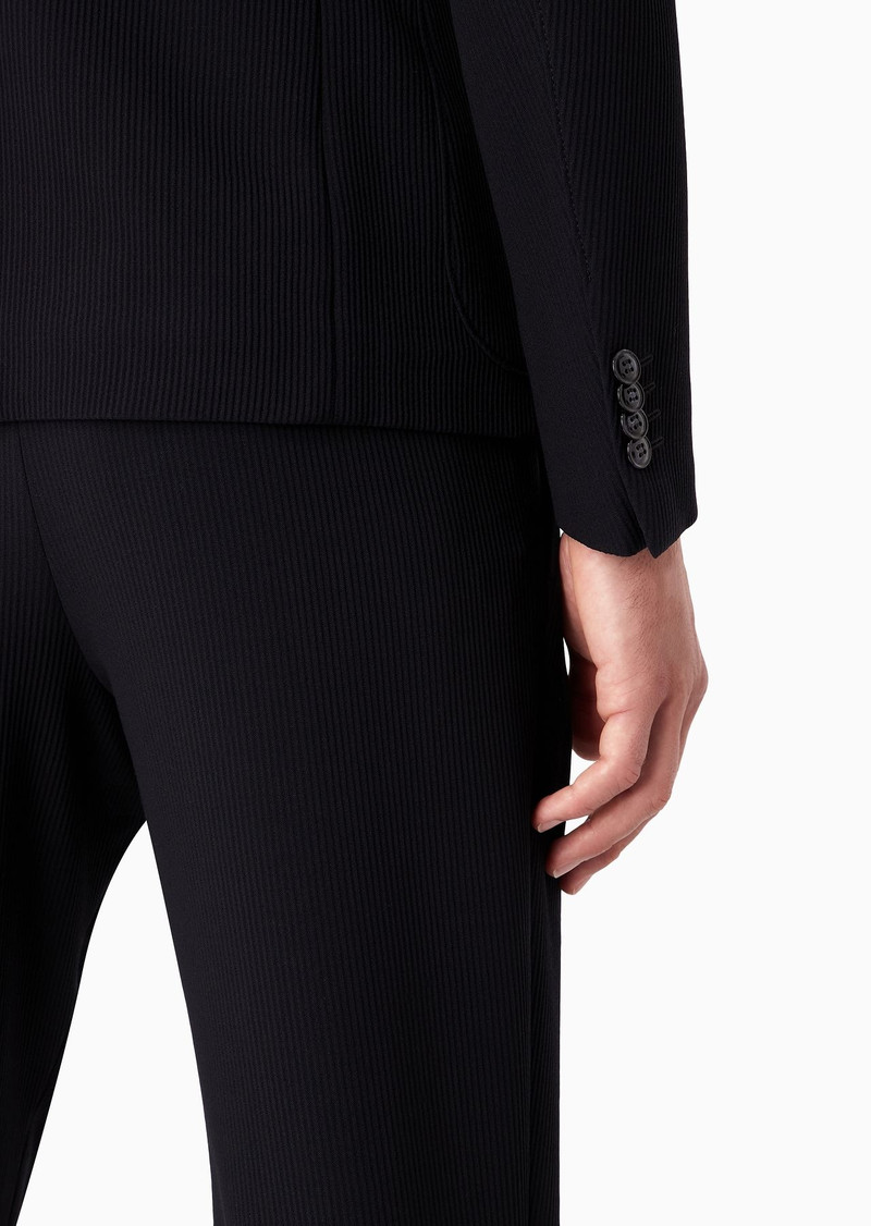 Singe-breasted Upton jacket in virgin-wool crêpe rep fabric 6