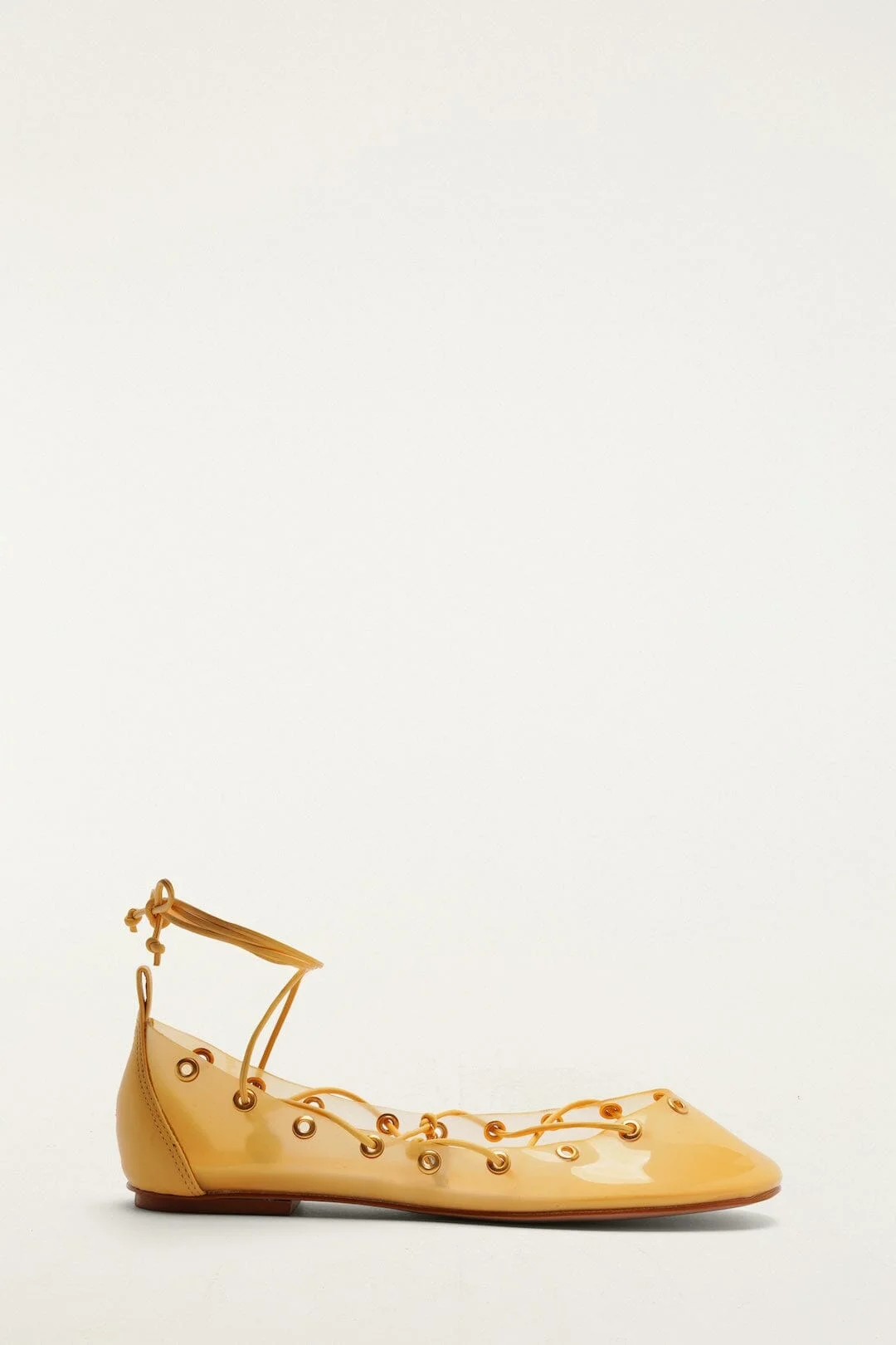 Yellow Sea Lace Up Jelly Ballerina - 1