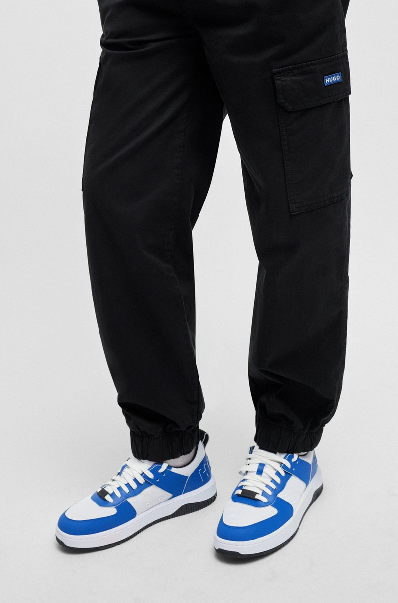 MIXED-MATERIAL LACE-UP TRAINERS WITH BRANDED BACKTAB 4