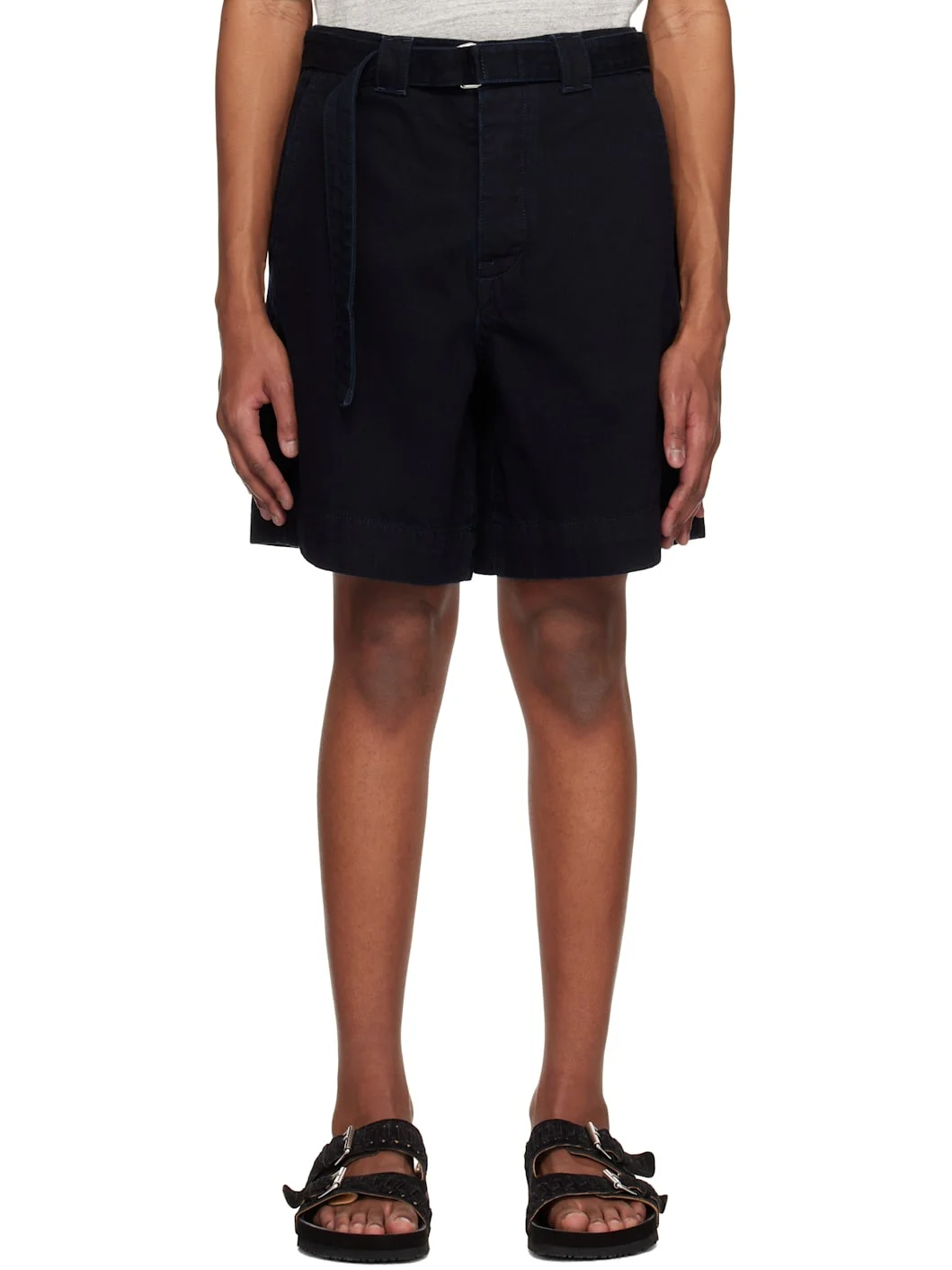 Black Relaxed Utility Shorts - 1