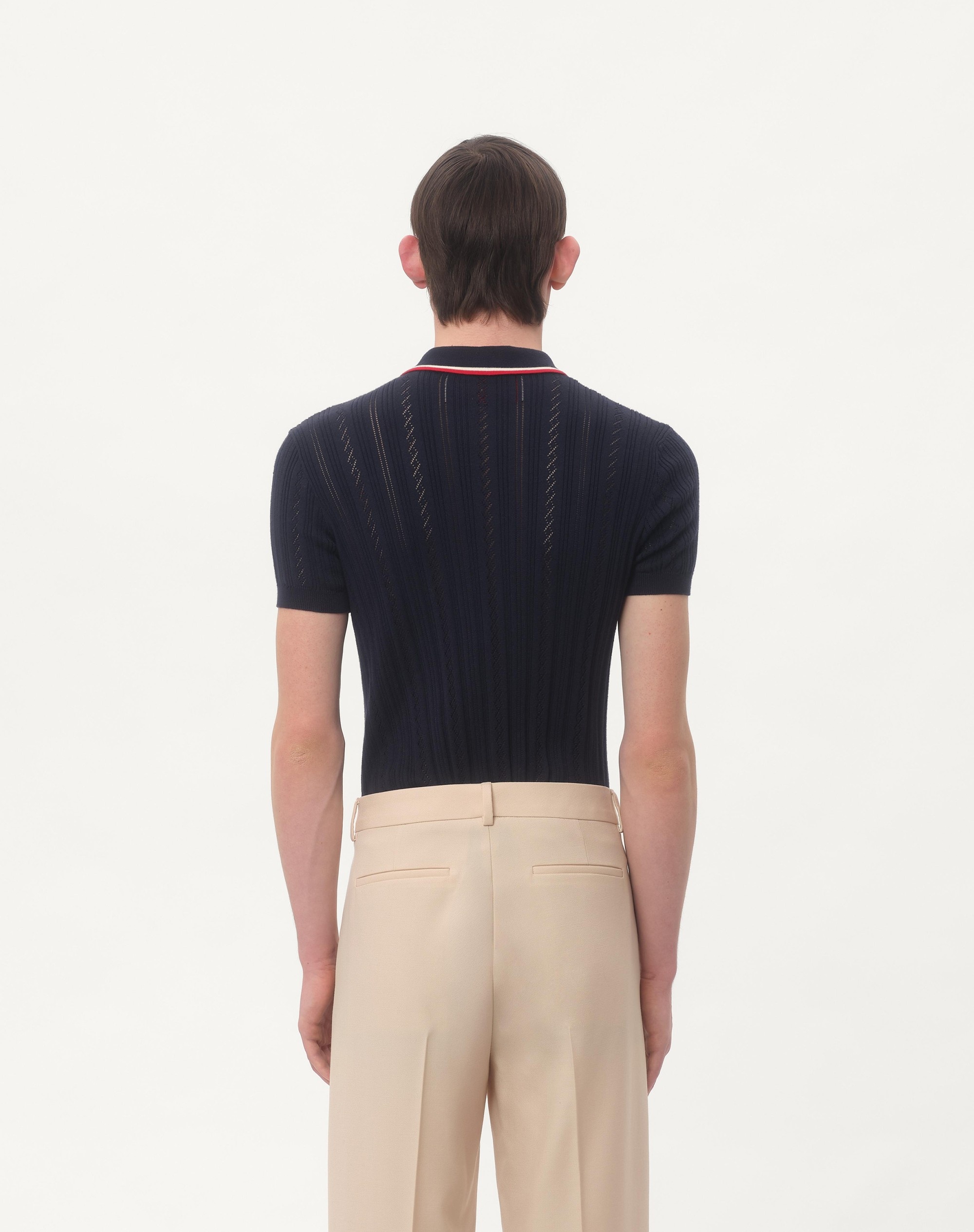 VALENTINO RIBBED COTTON POLO SHIRT WITH EMBOSSED DETAIL - 8
