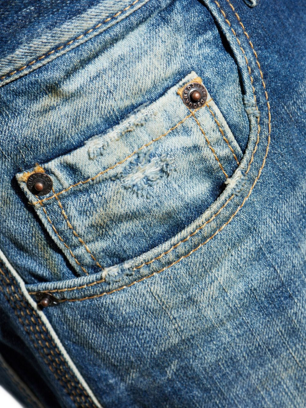distressed embroidered jeans - 5