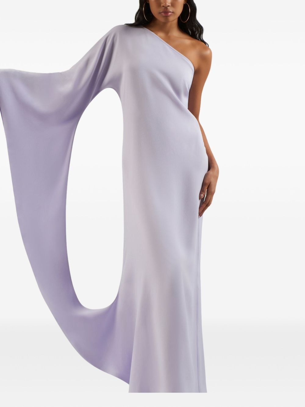 one-shoulder draped maxi dress - 5