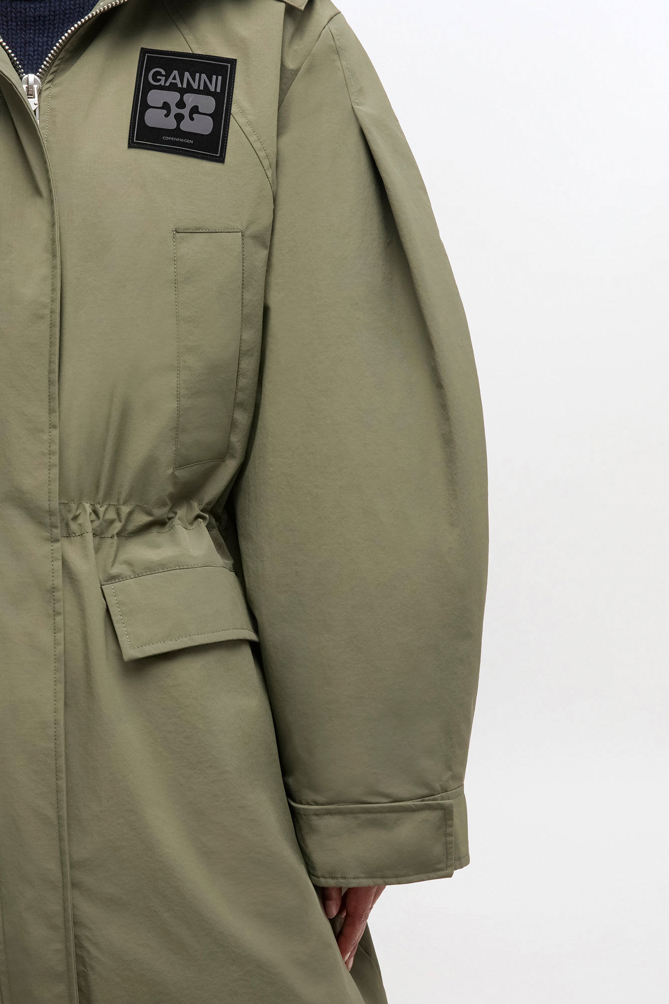 GREEN TRI-LAYER PARKA COAT - 3