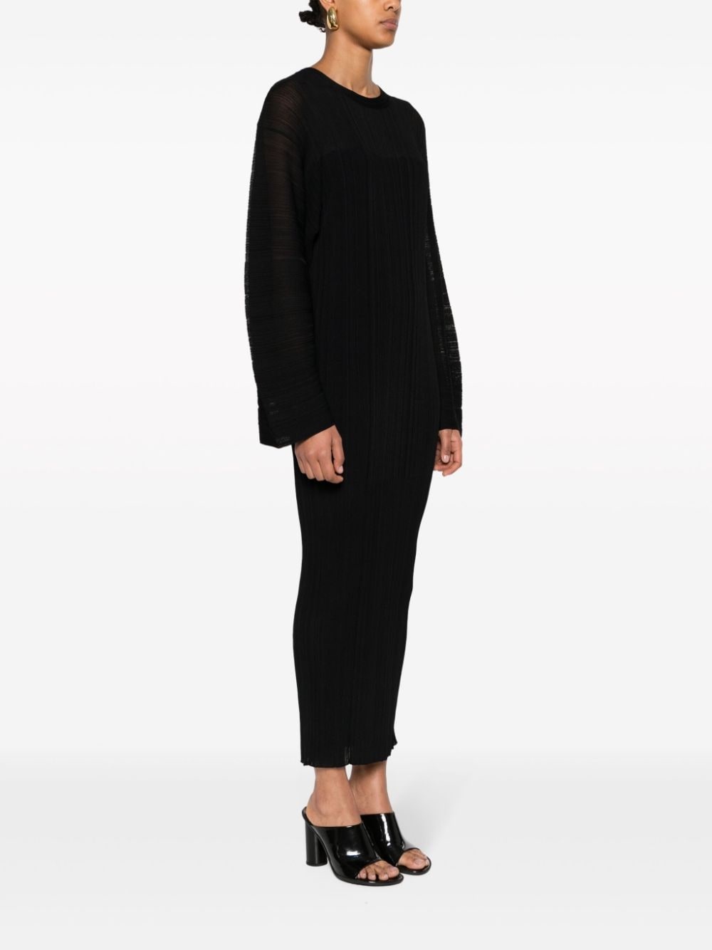 fine ribbed midi dress - 3