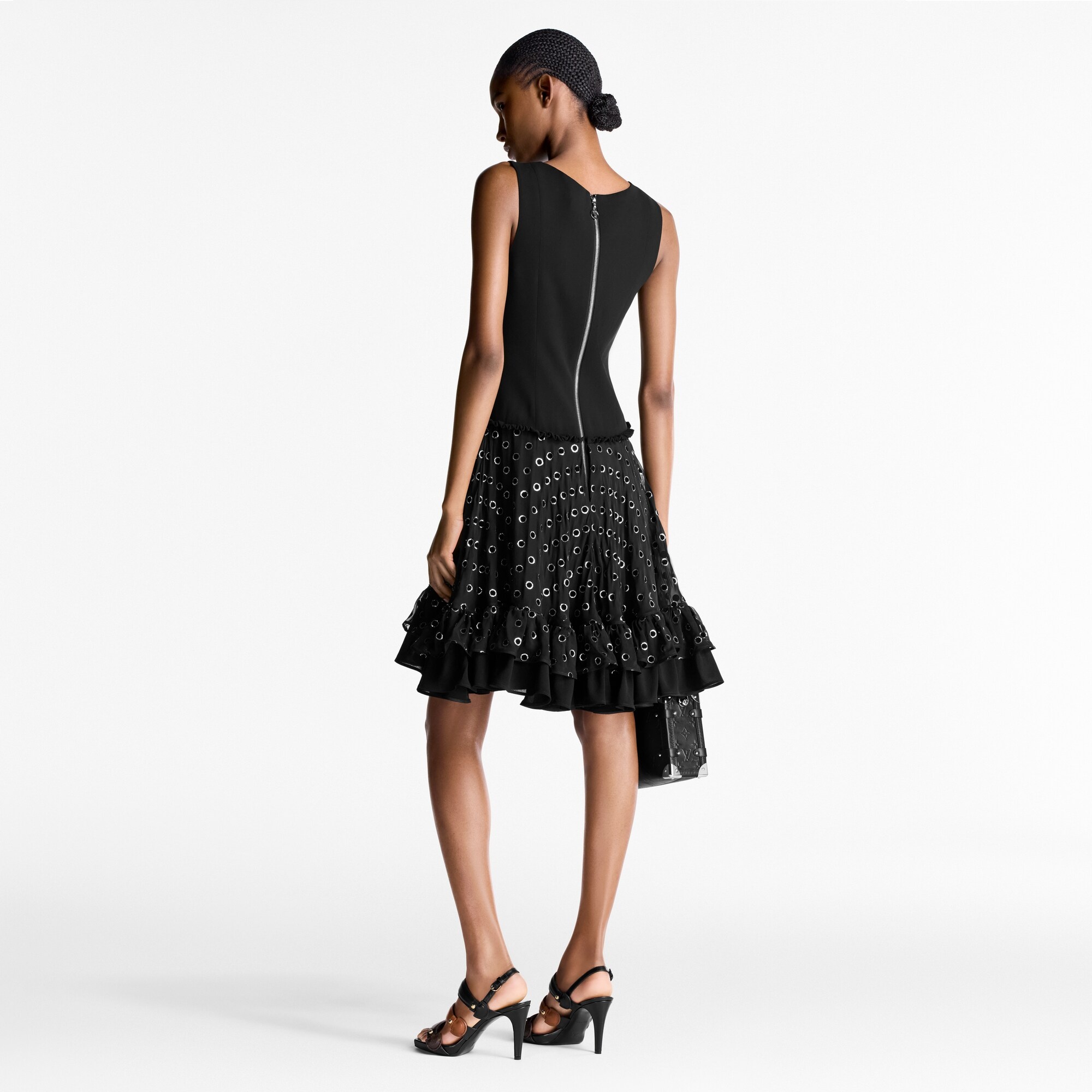 Velvet Dot Layered Dress - 3