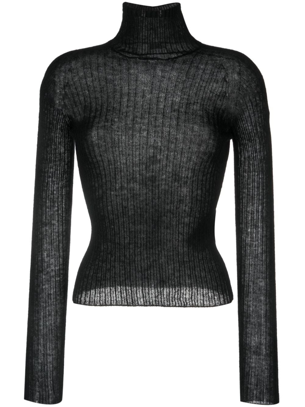 high-neck ribbed-knit jumper - 1